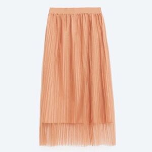 Zara Midi Pleated Skirt in Dusty Pink (Size M)
